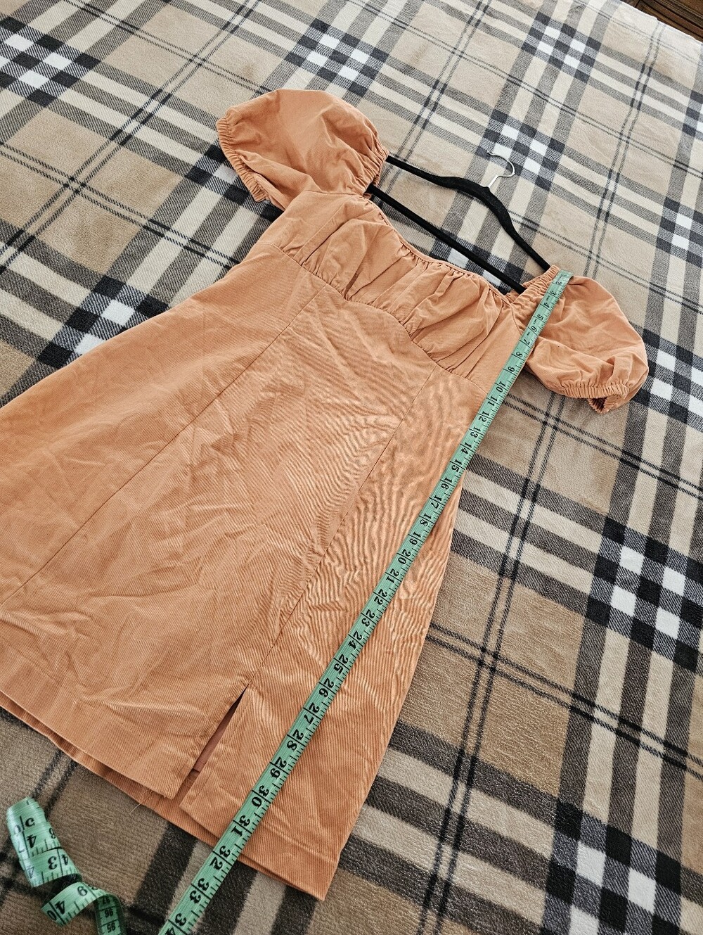 Astr Square-Neck Puff Sleeve Mini Dress in Mustard - Picture 7 of 8
